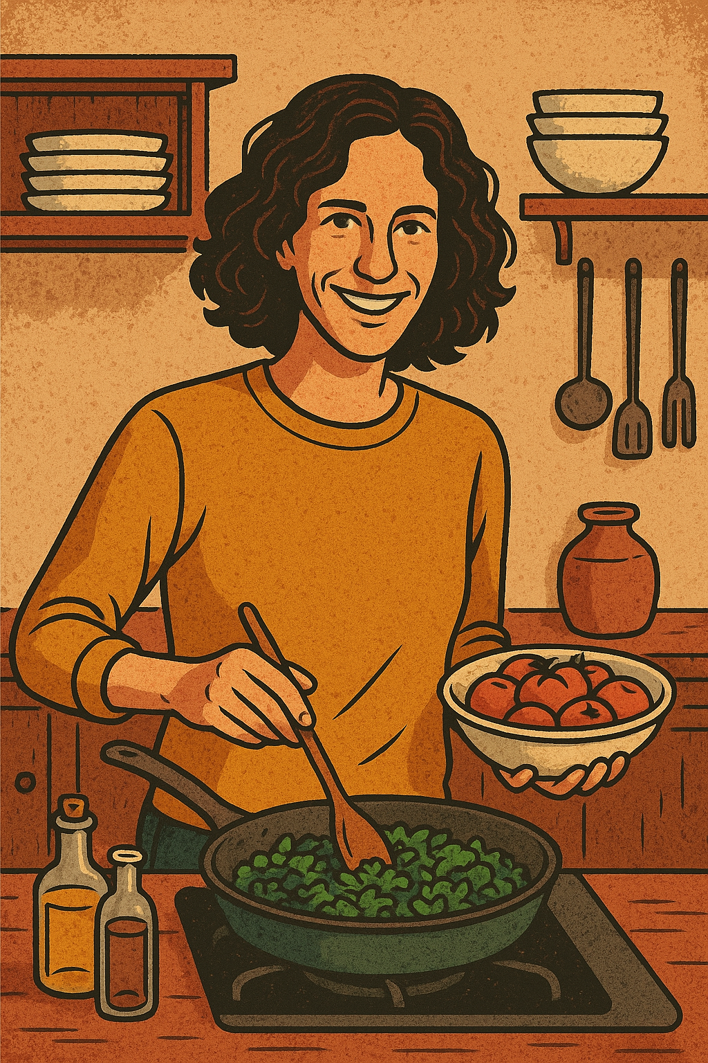 Joanie in her kitchen